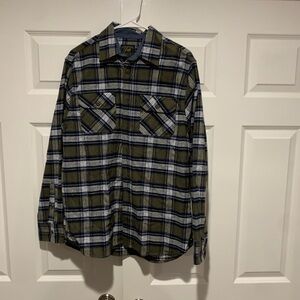 Jachs Olive and Navy Plaid Casual Shirt